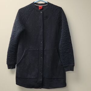 Vintage Nike Button Coat Cardigan Sweater Quilted Sleeves S